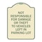 Signmission Not Responsible for Damage or Theft to Vehicles Left in Parking Lot Alum, 24" x 18", TG-1824-23543 A-DES-TG-1824-23543 - alternate 1